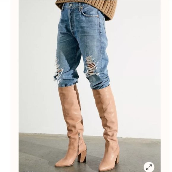Free People Shoes - FREE PEOPLE Riley Tall Slouch Boots in Camel Sz 41 - RARE!!